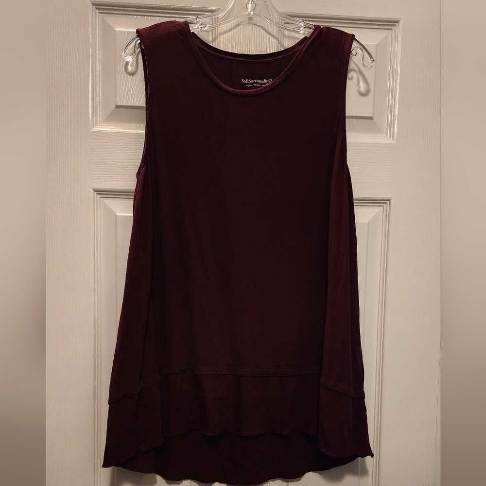 Soft Surroundings Eden Tiered Tunic Tank • High-Low Hem • Relaxed Fit • XLarge